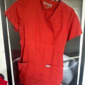 Barco Uniforms Red Scrub Top